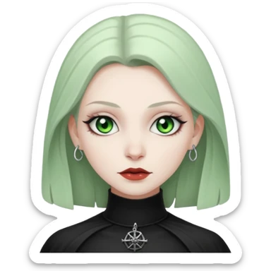 Goth white gf with green eyes sticker