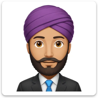 arab person with turban and beard, business suit, CEO expression sticker