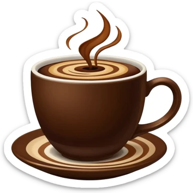plain Coffee without Saucer, Brown Cup, no saucer. sticker