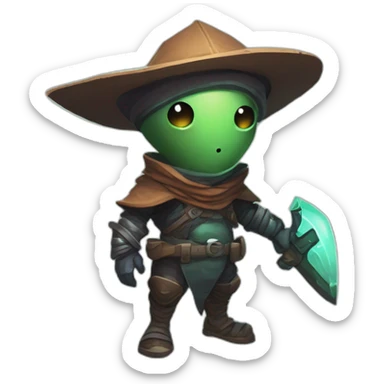 alien thief futuristic roguelike rpg style inspired by slay the spire sticker