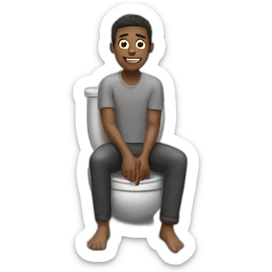 Black Man sitting on a toilet fully covered in soap sticker