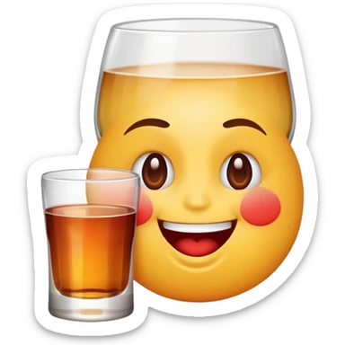 emoji drinking alcohol sticker