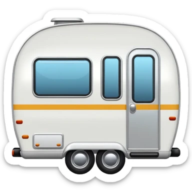 travel trailer emoji compact camper with door and window sticker