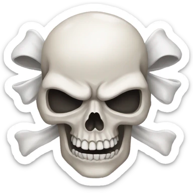 skull bow sticker