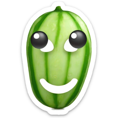 Smiley face with cucumber slices covering eyes  sticker