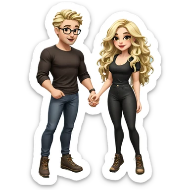 couple in nature together sticker