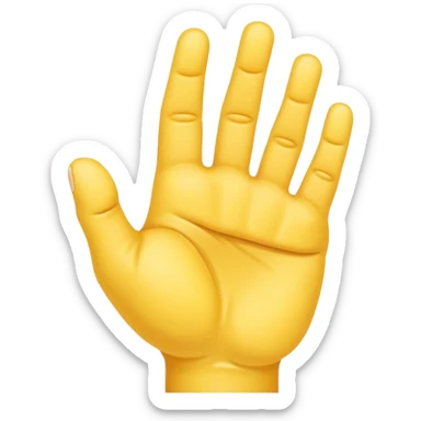 yellow hand with five fingers sticker