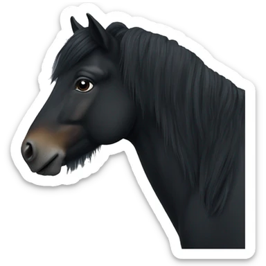 black icelandic horse sticker