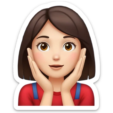 classic emoji style face with hands on cheeks, looking up at fireworks sticker