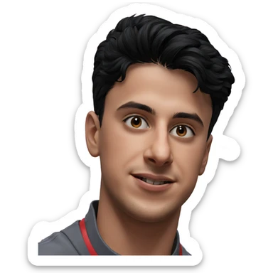 smiling boy with black hair sticker