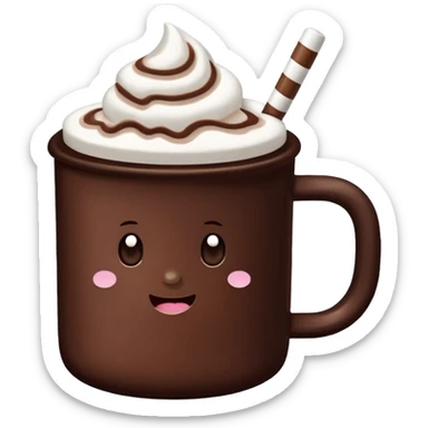 hot cocoa with marshmellows sticker