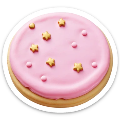 pink buttercream sugar cookies with gold sprinkles  sticker