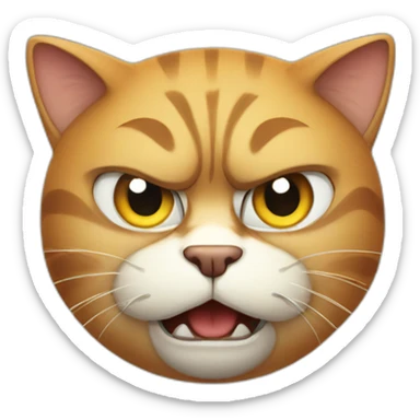 great big fat angry cat sticker