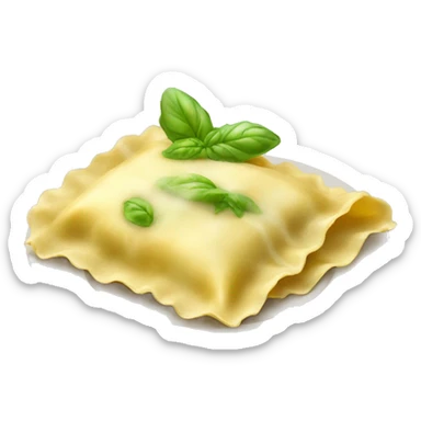 Ravioli with basilic sticker