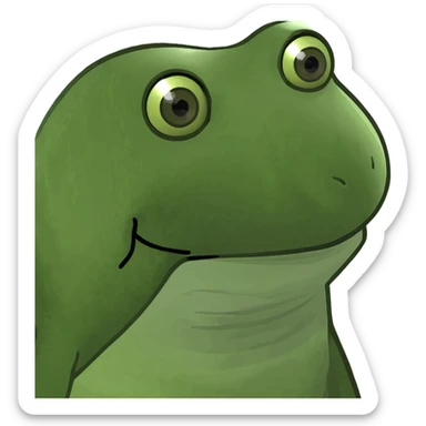 vaca comendo banana, green bufo frog meme style sticker