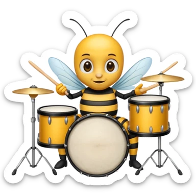 drum player bee sticker