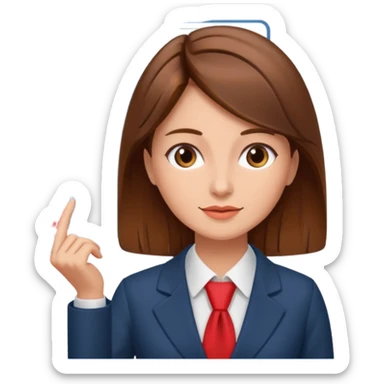 economist woman, brown hair, finance chart sticker