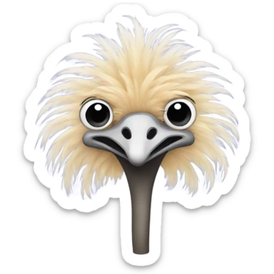 One single curly ostrich feather sticker