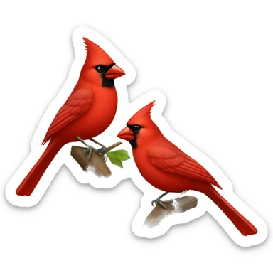 Two Cardinal birds sticker