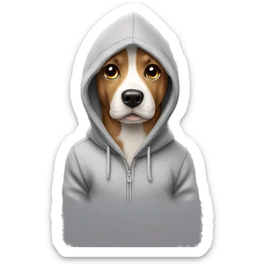Dog wearing hoodie ￼ sticker