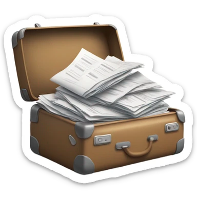 trip baggage filled with documents sticker