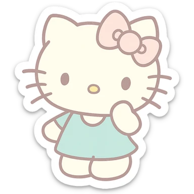 pastel toon style Hello Kitty sticker