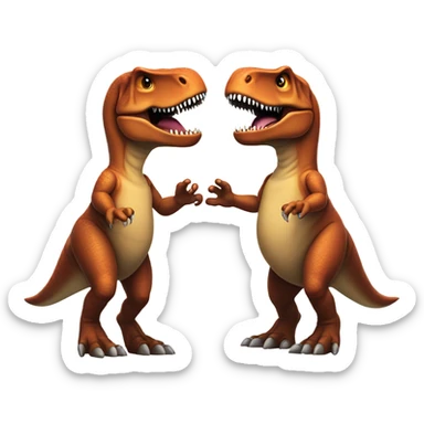 Girl T-Rex and boy T-Rex’s trying to hold hands  sticker