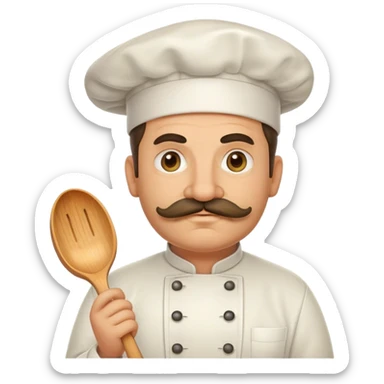 an italian fat chef with mustache sticker