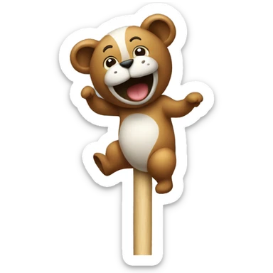 Pole with a animal dancing sticker