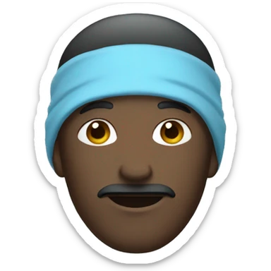 man with a skyblue mask sticker