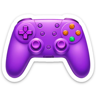 Neon purple gaming controller with dice sticker