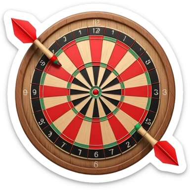 3 darts at the center of a target sticker