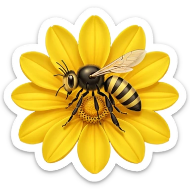 flower on bees sticker