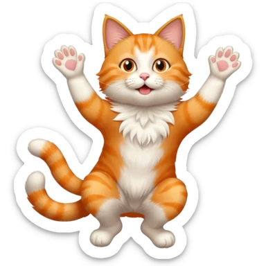 Funny Cat with feet in the air sticker