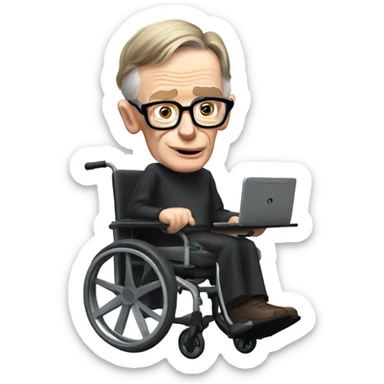 Stephan Hawkins in a wheelchair sticker