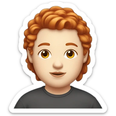 Chubby red haired white skin, hazel eyes and double side string of hair  sticker