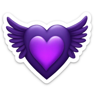 Dark Purple Heart with wings  sticker