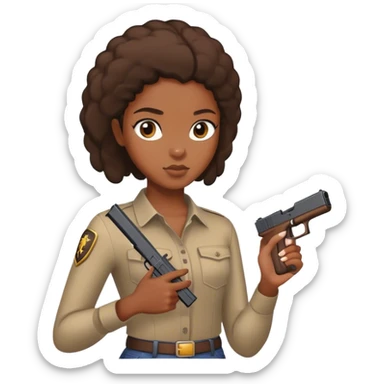 black girl holding a glock sticker
