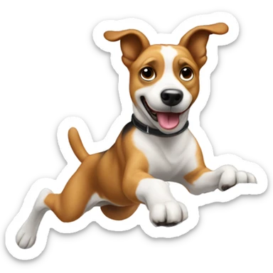 Agility dog jumping over anvil sticker