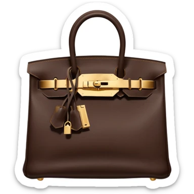 hermes birkin deep chocolate brown color bag sticker
