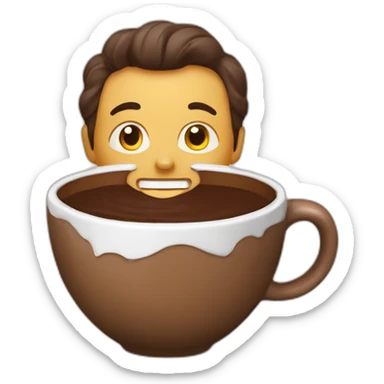 hombre tomando taza de chocolate sticker
