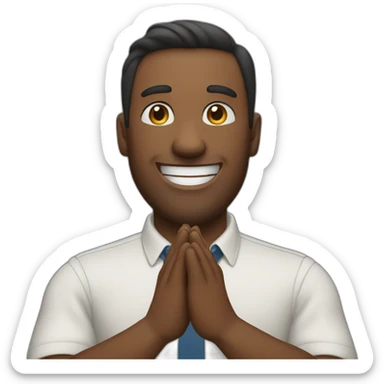 Man smiling and giving applauses by clapping hands  sticker