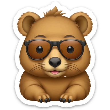 Baby cappybara with sunglasses sticker