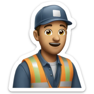 amazed truck driver sticker