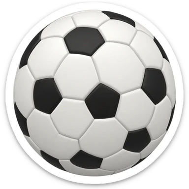 512x512 Apple-style emoji of a normal, perfectly round soccer ball with classic black and white panels. The ball is slightly in motion with a very subtle wind effect: a small, soft curved wind trail on the side, minimal and light, inspired by the wind emoji.  sticker