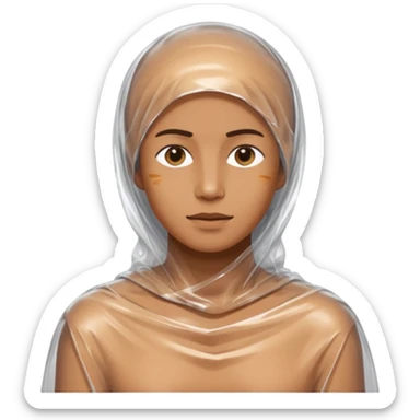 Human wrapped in plastic wrap sticker