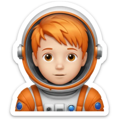Astronaut boy kid with orange hair sticker