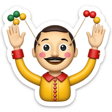 wood puppet toy sticker