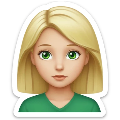 Girl blonde Green eyes sticker