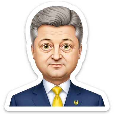 Super realistic President of Ukraine Petro Poroshenko at his inauguration sticker